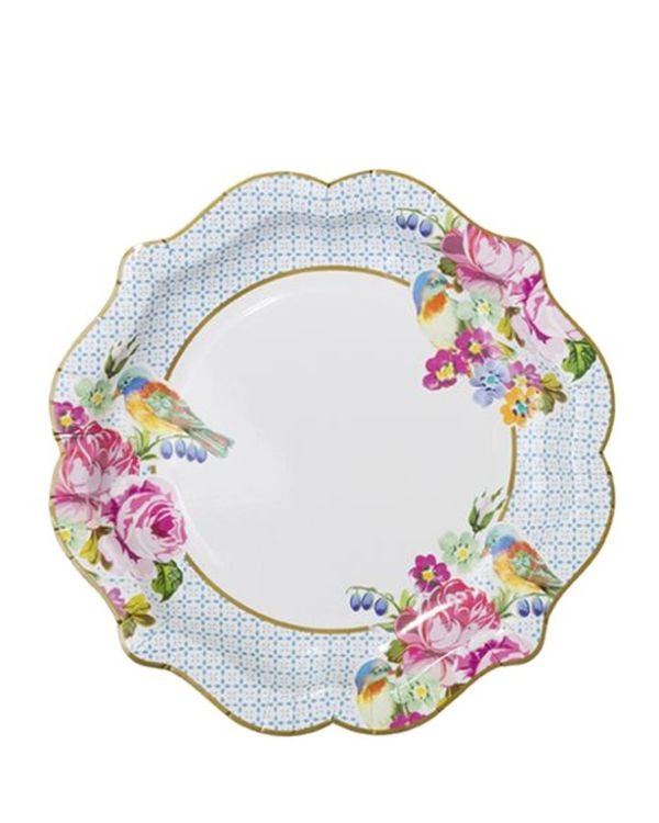 Vintage Tea Party Paper Plates - 21cm (12pk)