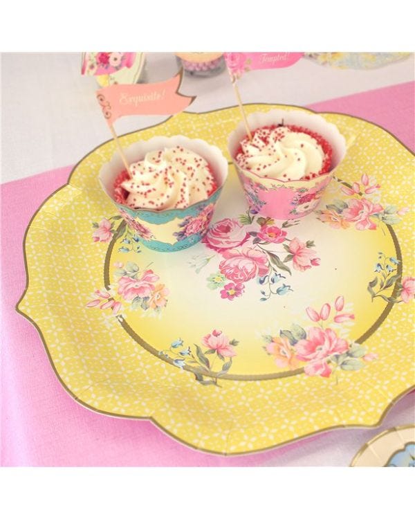 Vintage Tea Party Serving Plates - 30cm (4pk)