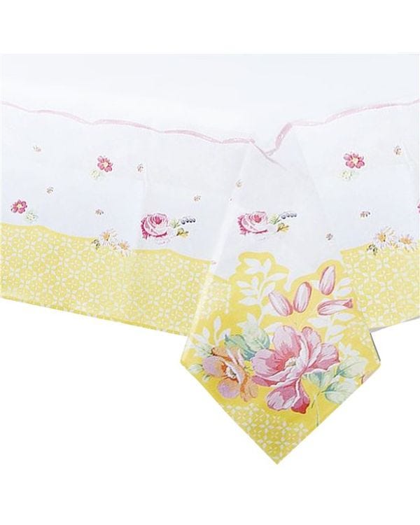 Vintage Tea Party Paper Table Cover - 1.8m x 1.2m