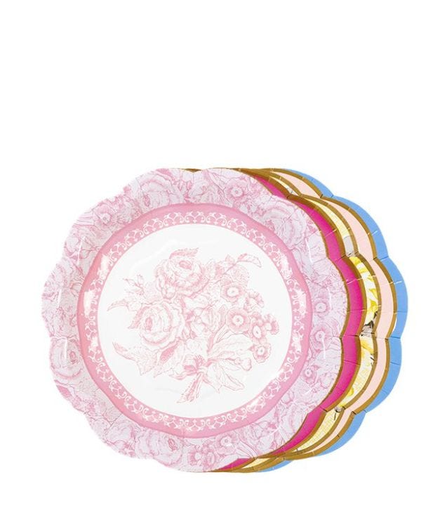 Vintage Tea Party Paper Plates - 18cm (12pk)