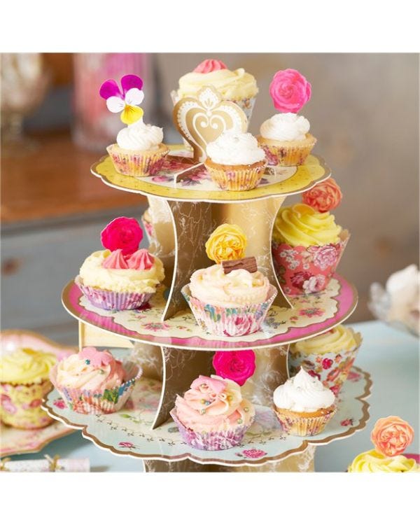Vintage Tea Party Cup Cake Stand