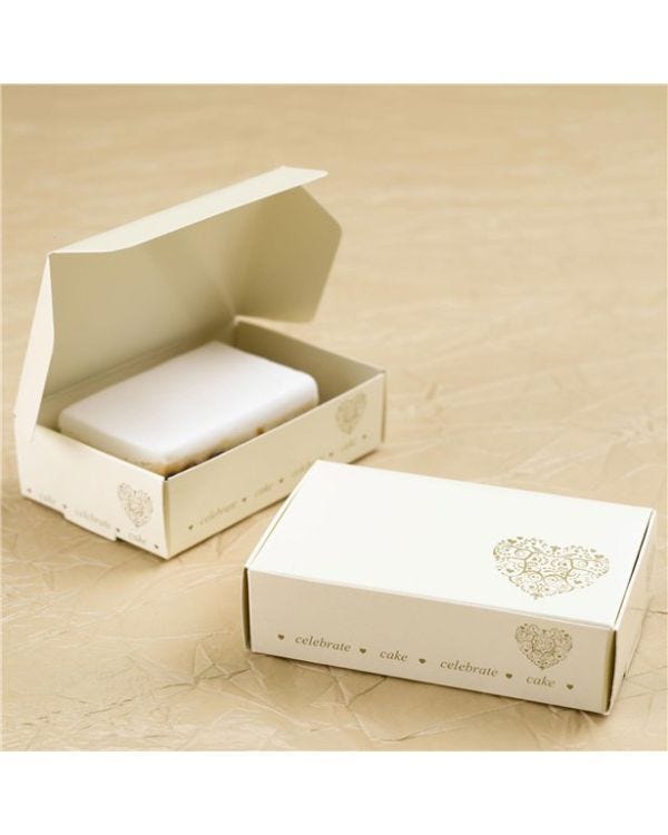 Vintage Romance - Ivory/Gold Cake Box (10pk)