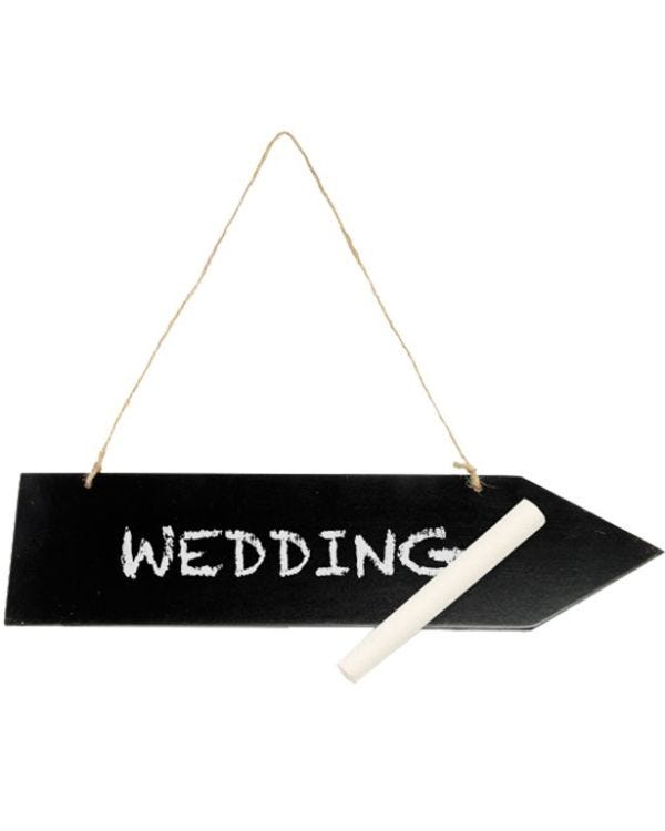 Wooden Blackboard Arrow on String - 30.5cm