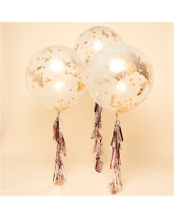 Rose Gold Confetti Giant Balloon Kit - 36&quot; Latex