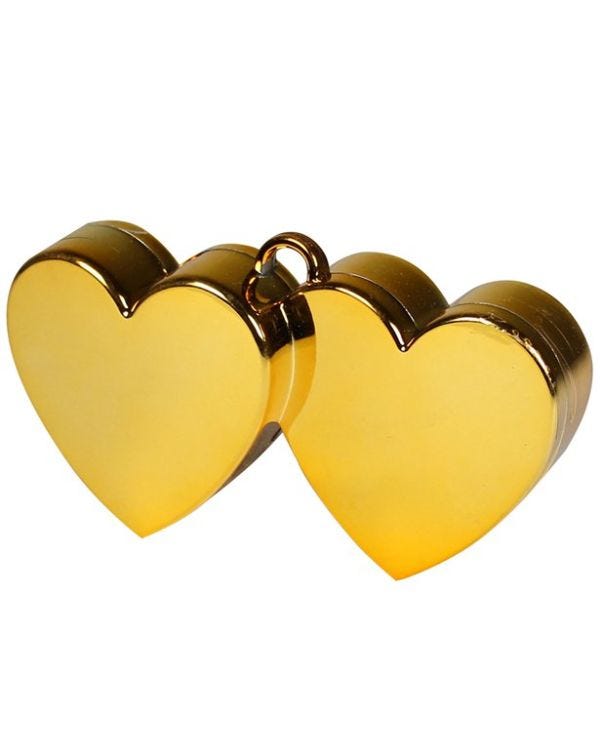 Gold Double Heart Balloon Weight- 135g