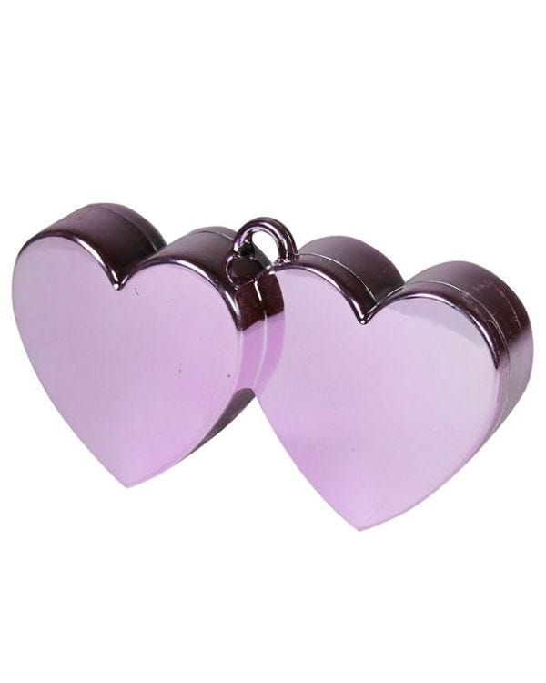 Pink Double Heart Balloon Weight - 135g