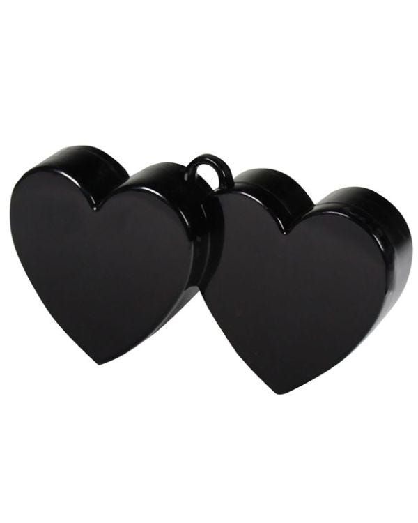 Black Double Heart Balloon Weight - 135g