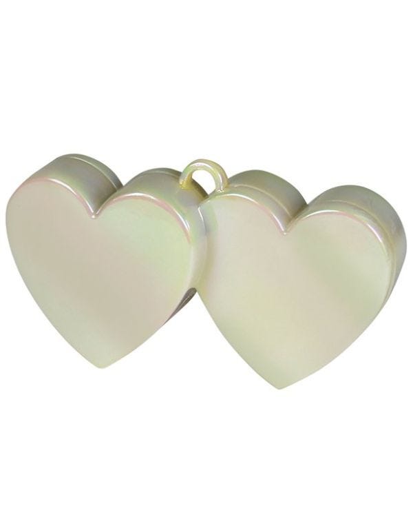 Iridescent Double Heart Balloon Weight - 135g