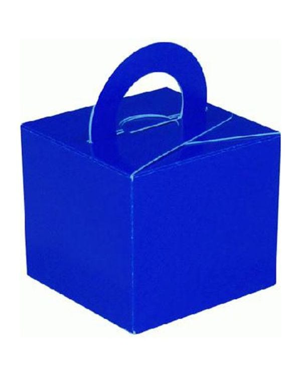 Blue Cube Balloon Weight/Favour Boxes - 6.5cm (10pk)