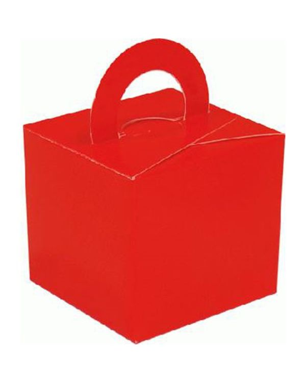 Red Cube Balloon Weight/Favour Boxes - 6.5cm (10pk)