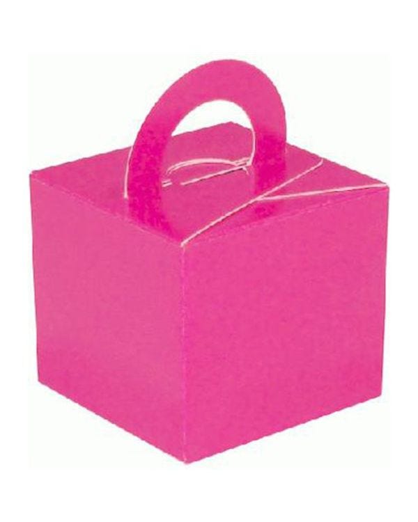 Hot Pink Cube Balloon Weight/Favour Boxes - 6.5cm (10pk)