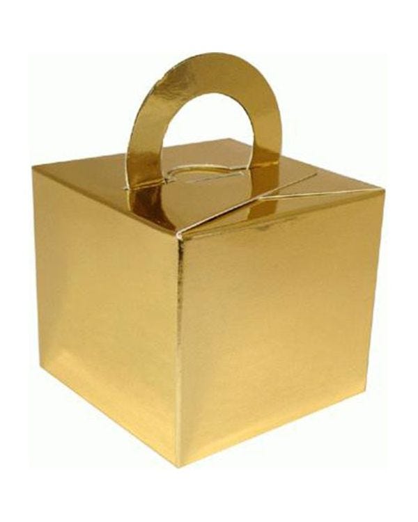 Gold Cube Balloon Weight/Favour Boxes - 6.5cm (10pk)