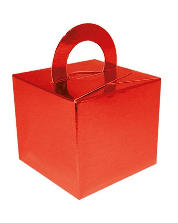 Metallic Red Cube Balloon Weight/Favour Boxes - 6.5cm (10pk)