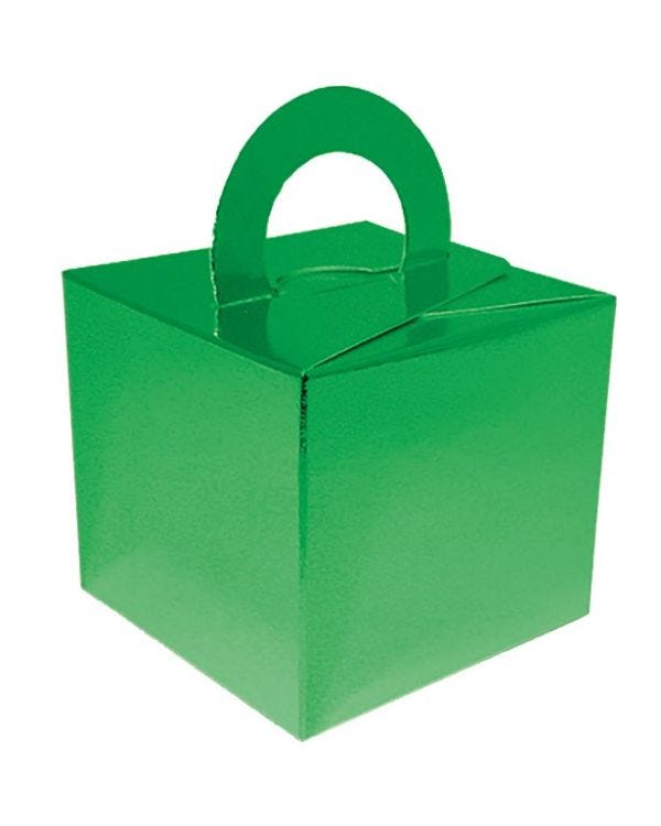 Metallic Green Cube Balloon Weight/Favour Boxes - 6.5cm (10pk)