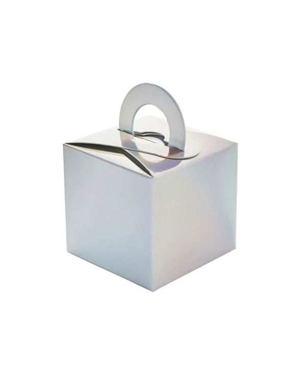 Iridescent Cube Balloon Weight / Favour Boxes - 6.5cm (5pk)