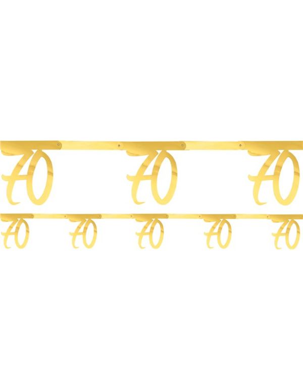 White &amp; Gold Sparkle 70th Bunting - 2.5m