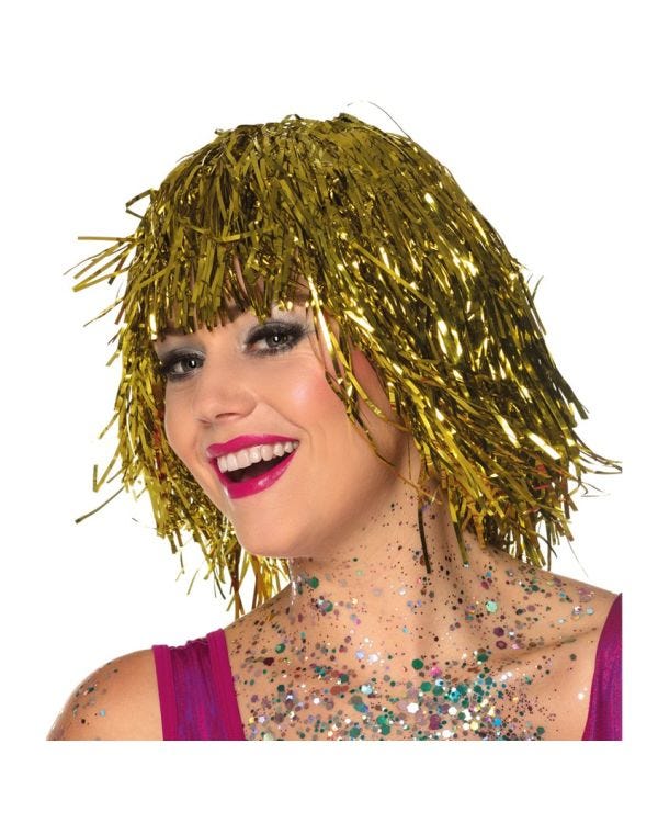 Gold Tinsel Wig