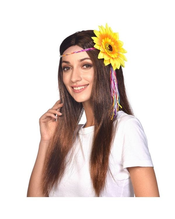 Hippie Wig with Sunflower Headband