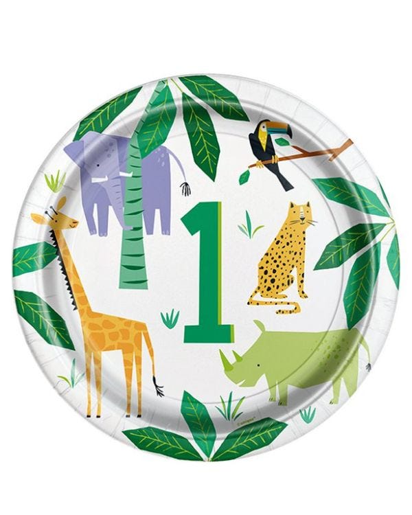 Wild One 1st Birthday Paper Plates - 23cm (8pk)