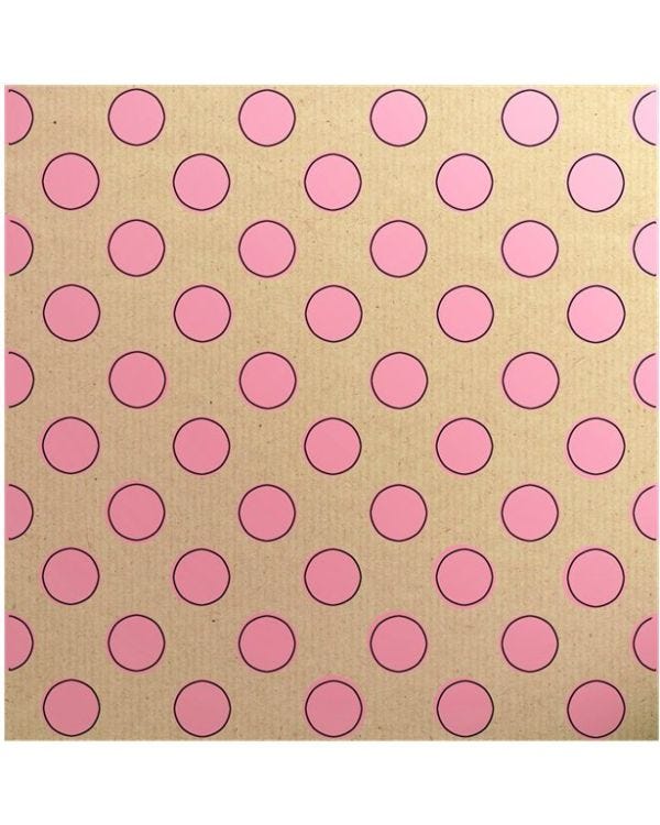 Pink Dot Sheet of Eco Gift Wrap - 50cm x 70cm