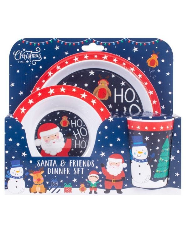 Santa &amp; Friends Melamine Dinner Set