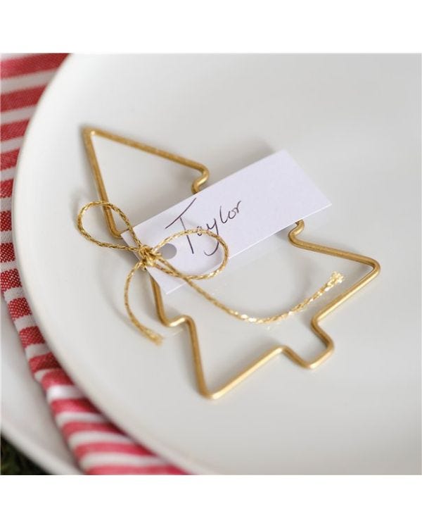 Gold Metal Christmas Tree Place Card Holders (4pk)