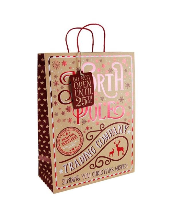 North Pole Extra Large Gift Bag - 45.5cm x 33cm
