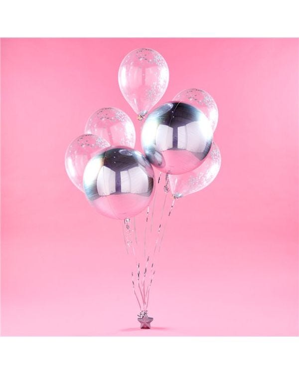 Silver Orbz Balloon Bunch Kit