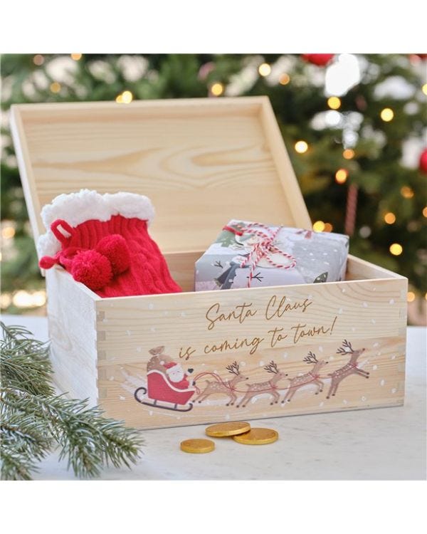 Christmas Eve Box - Customisable Wooden Flat Packed Christmas Eve Box