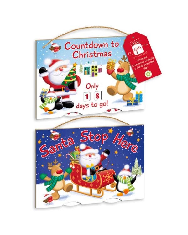 Countdown To Christmas Sign - 24cm