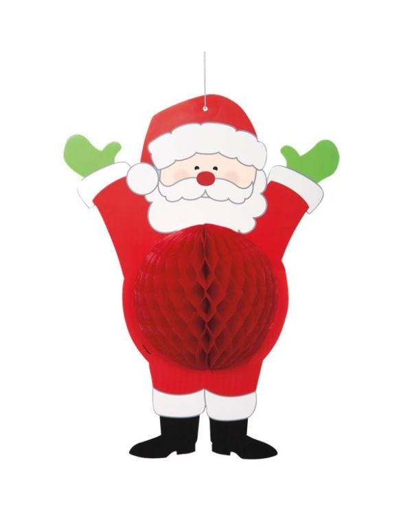 Santa Honeycomb Hanging Decoration - 35cm