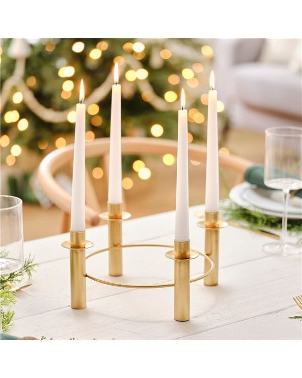 Gold Circular Candle Holder