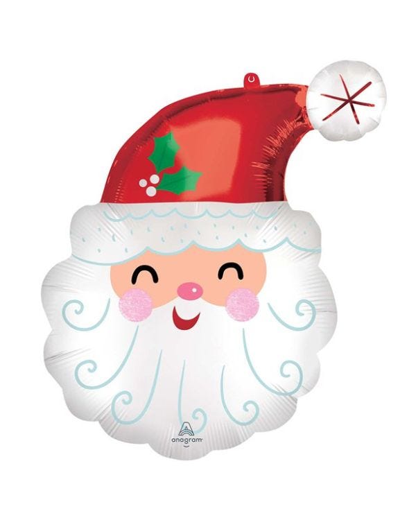 Smiley Santa SuperShape Balloon - 27&quot; Foil