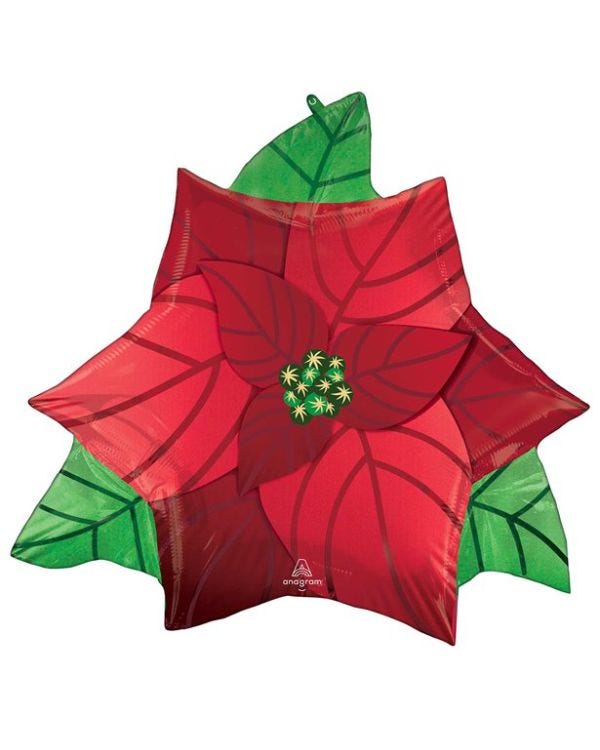 Poinsettia SuperShape Balloon - 26&quot; Foil