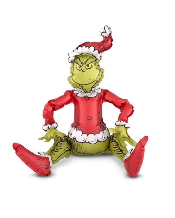 Sitting Grinch Balloon - 24&quot; Foil