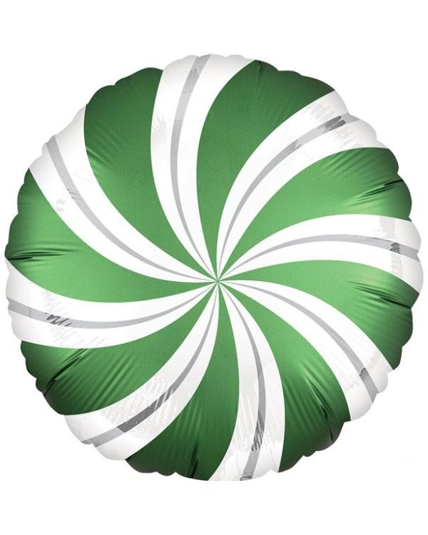 Emerald Green Candy Swirl Balloon - 18&quot; Foil