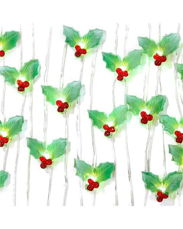 Botanical Holly Red Bead String Lights - 3m