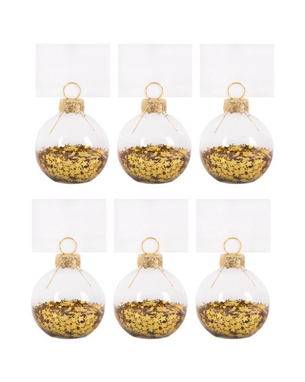 Gold Star Confetti Place Card Holders - 5 x 5cm (6pk)