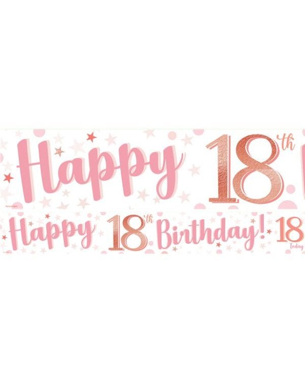 18th Birthday Glitz &amp; Glamour Paper Banners (3pk)