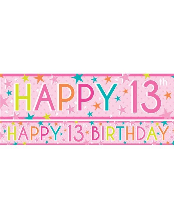 Girls 13th Birthday Paper Banners - 1m (3pk)