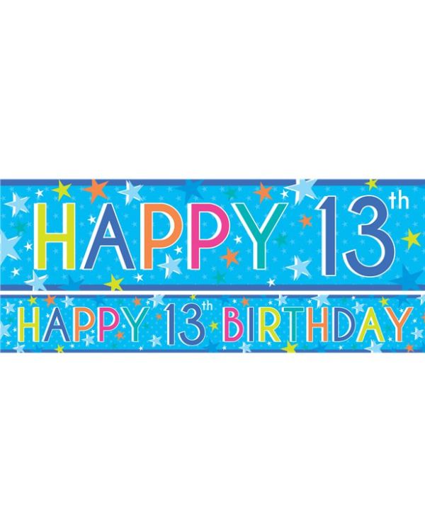 Boys 13th Birthday Paper Banners - 1m (3pk)