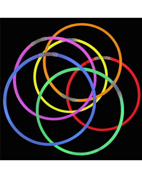 Assorted Colours Glowing Necklaces - 56cm (4pk)