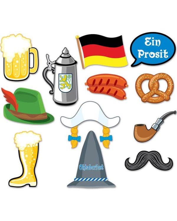Oktoberfest Fun Photo Booth Props (12pk)