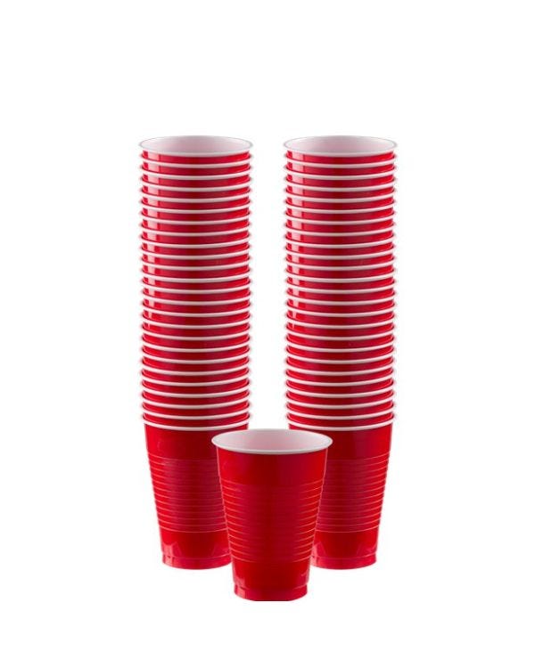 Red Plastic Cups - 355ml (50pk)