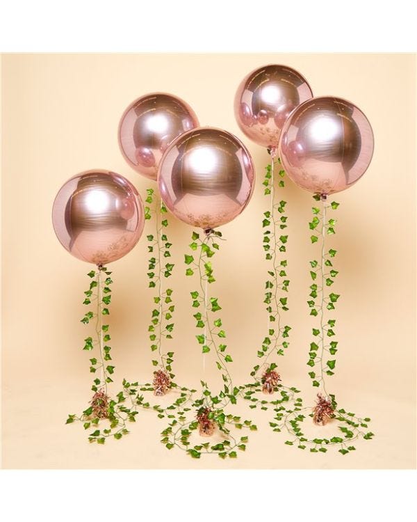 Rose Gold Orbz Ivy Vine Tails Wedding Balloon Kit