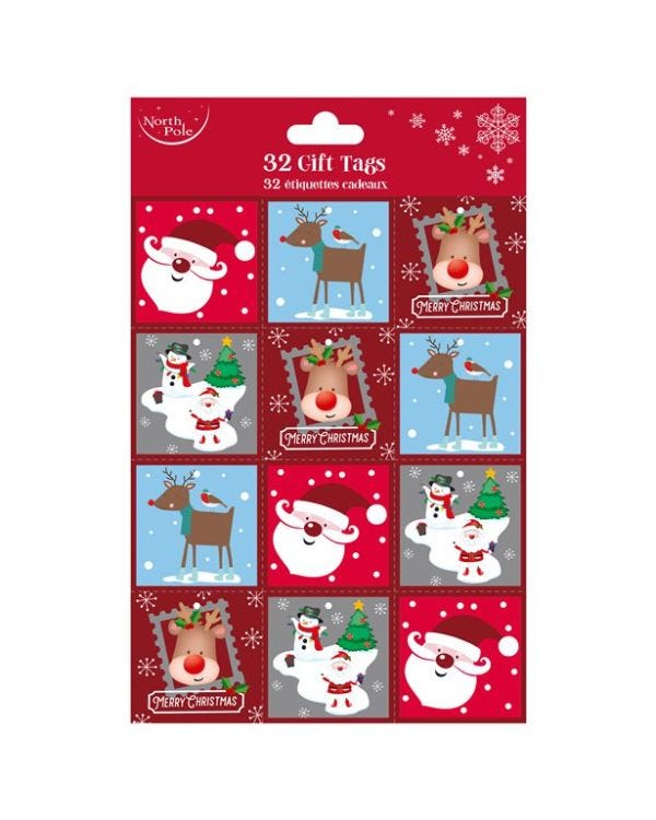 Cute Santa &amp; Friends Gift Tags (32pk)