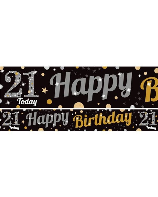 21st Sparkling Birthday  Paper Banners - 1m (3pk)