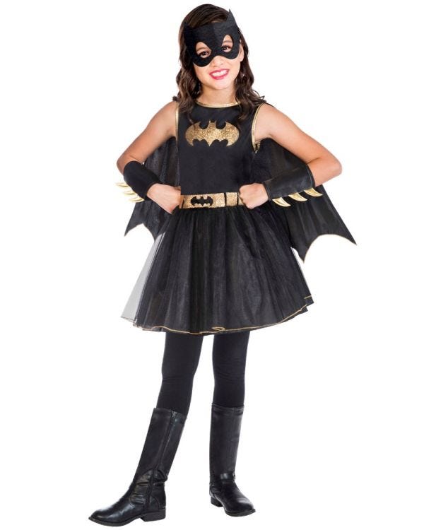 Batgirl Dress With Cape - Child Costume