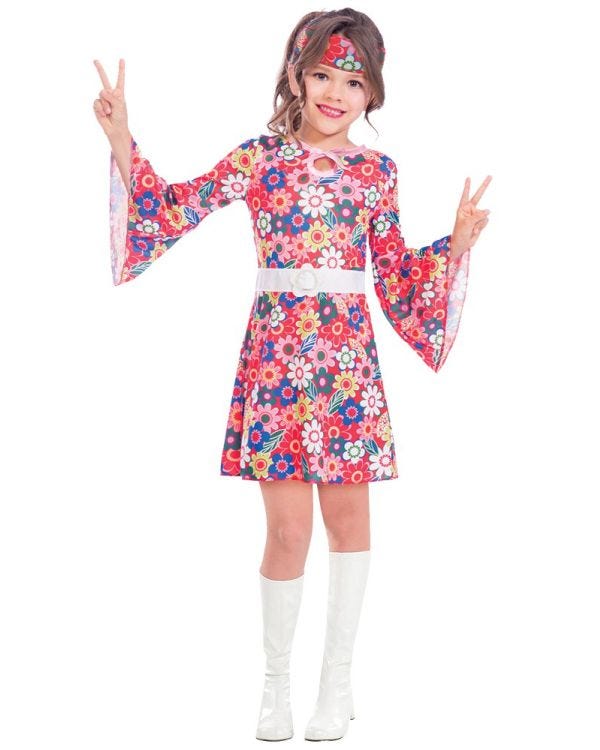 Miss 60s Hippie - Child and Teen Costume