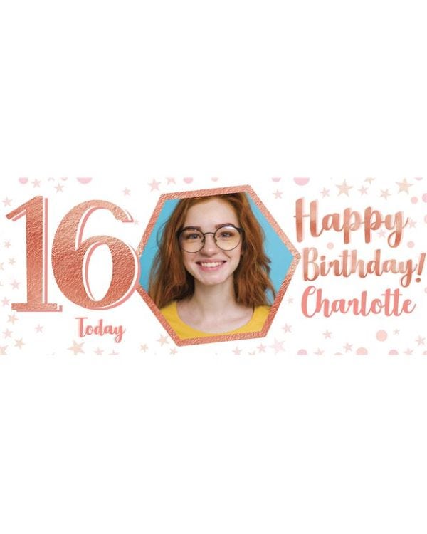 16th Glitz &amp; Glamour Personalised Banner